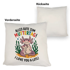 Axolotl Mutter-Kind Kissen Alles Gute zum Muttertag!