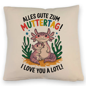 Axolotl Mutter-Kind Kissen Alles Gute zum Muttertag!