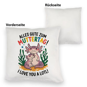 Axolotl Mutter-Kind Kissen Alles Gute zum Muttertag!