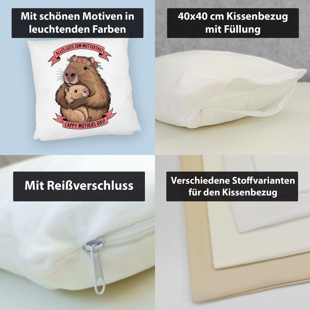 Capybara - Alles Gute zum Muttertag Kissen