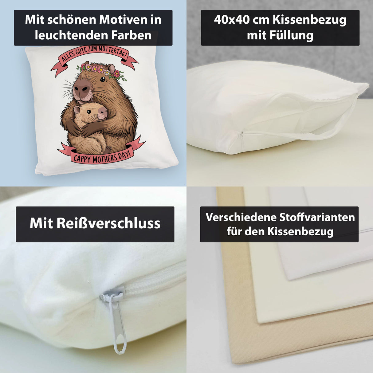 Capybara - Alles Gute zum Muttertag Kissen
