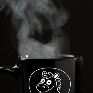 Spring Färt Tasse Pferd mt Springseil Cartoon
