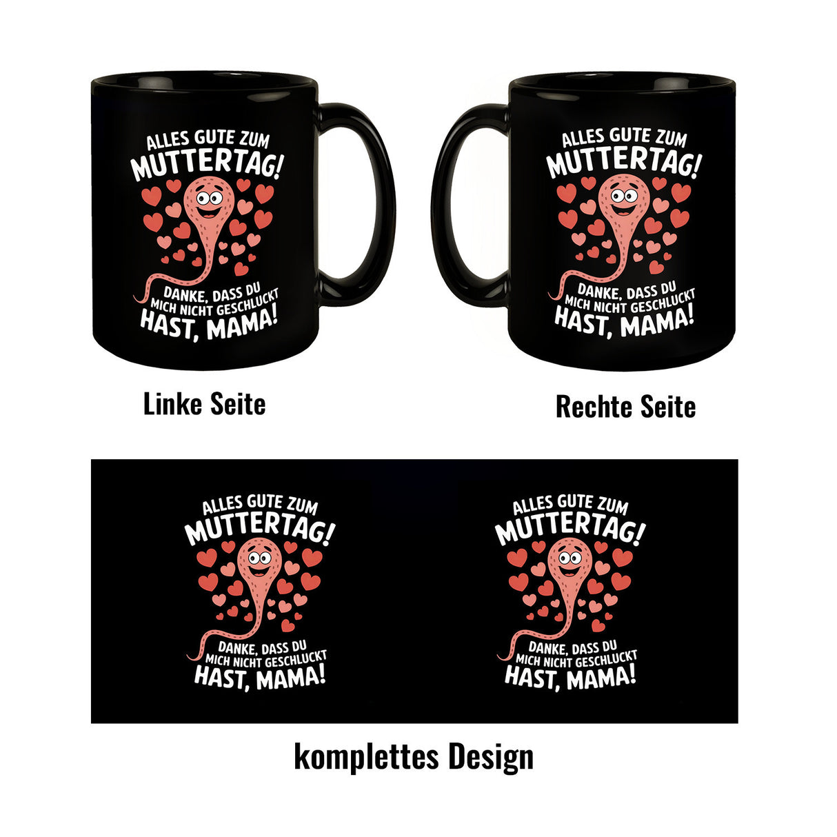 Alles Gute zum Muttertag! Tasse mit lustiger Samenzelle
