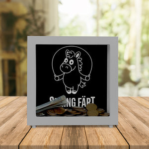 Spring Färt Spardose Pferd mt Springseil Cartoon