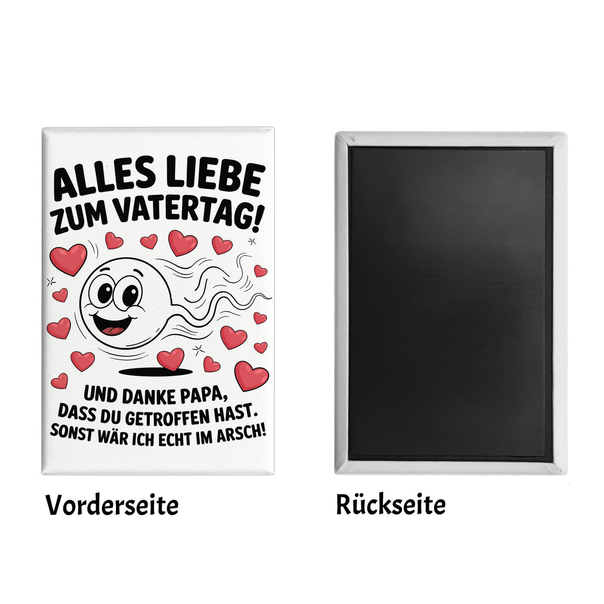 Alles Liebe zum Vatertag Souvenir Magnet Spermien Cartoon mit Herzen