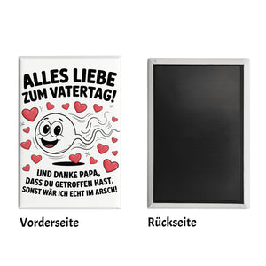 Alles Liebe zum Vatertag Souvenir Magnet Spermien Cartoon mit Herzen