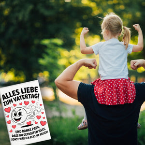 Alles Liebe zum Vatertag Souvenir Magnet Spermien Cartoon mit Herzen