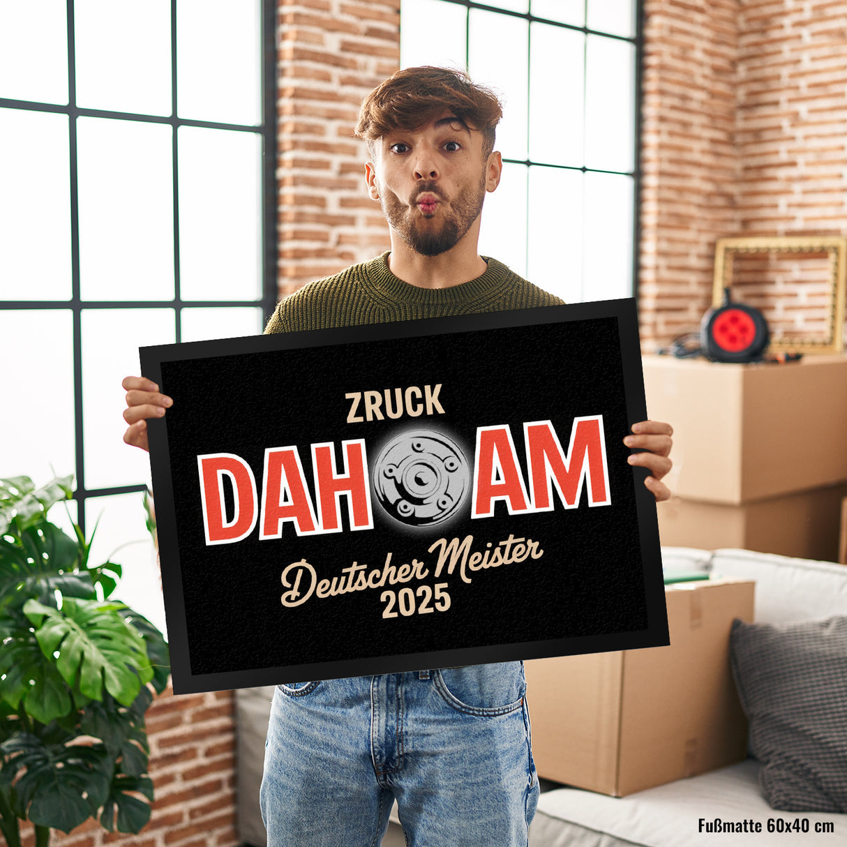 München Deutscher Meister 2025 Fußmatte in 35x50 cm - zruck dahoam