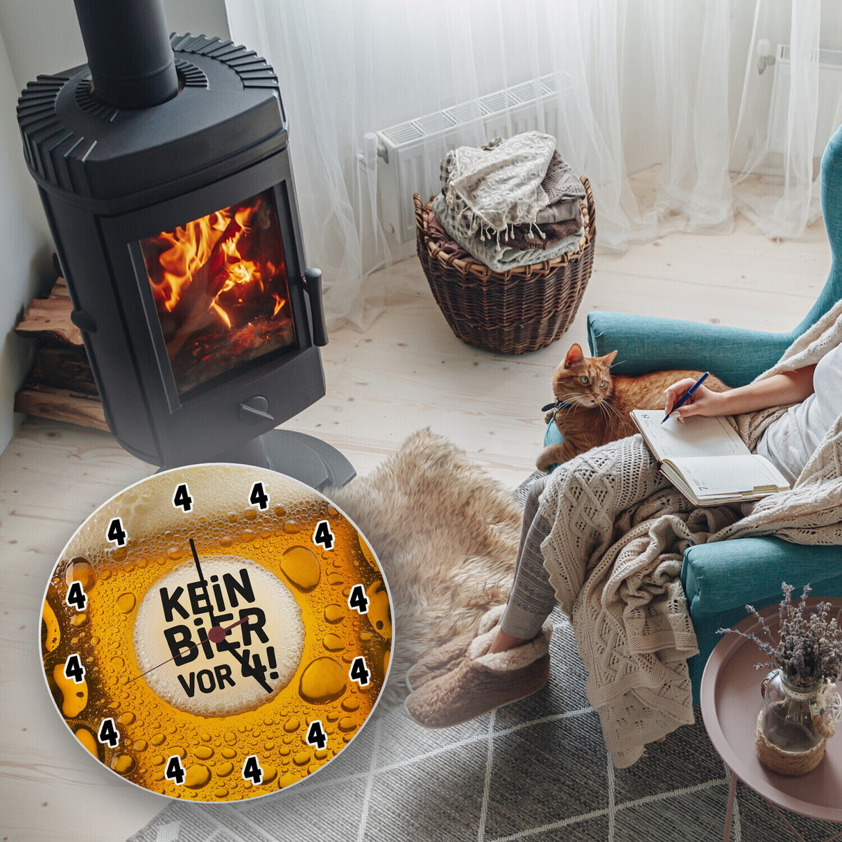 Kein Bier vor 4! Wanduhr