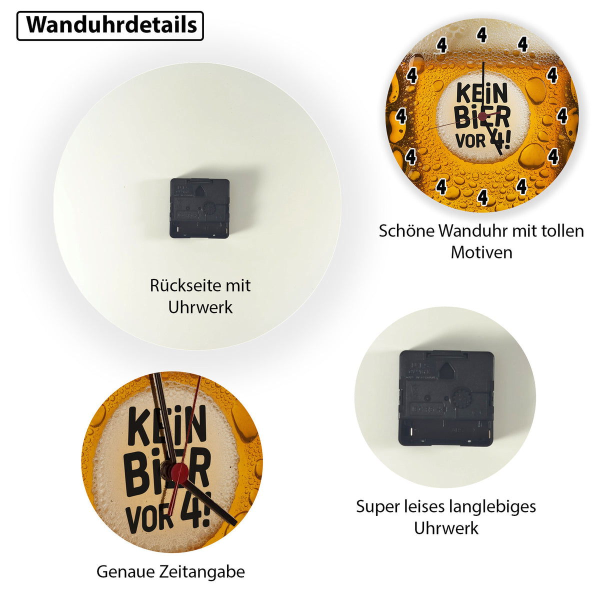 Kein Bier vor 4! Wanduhr