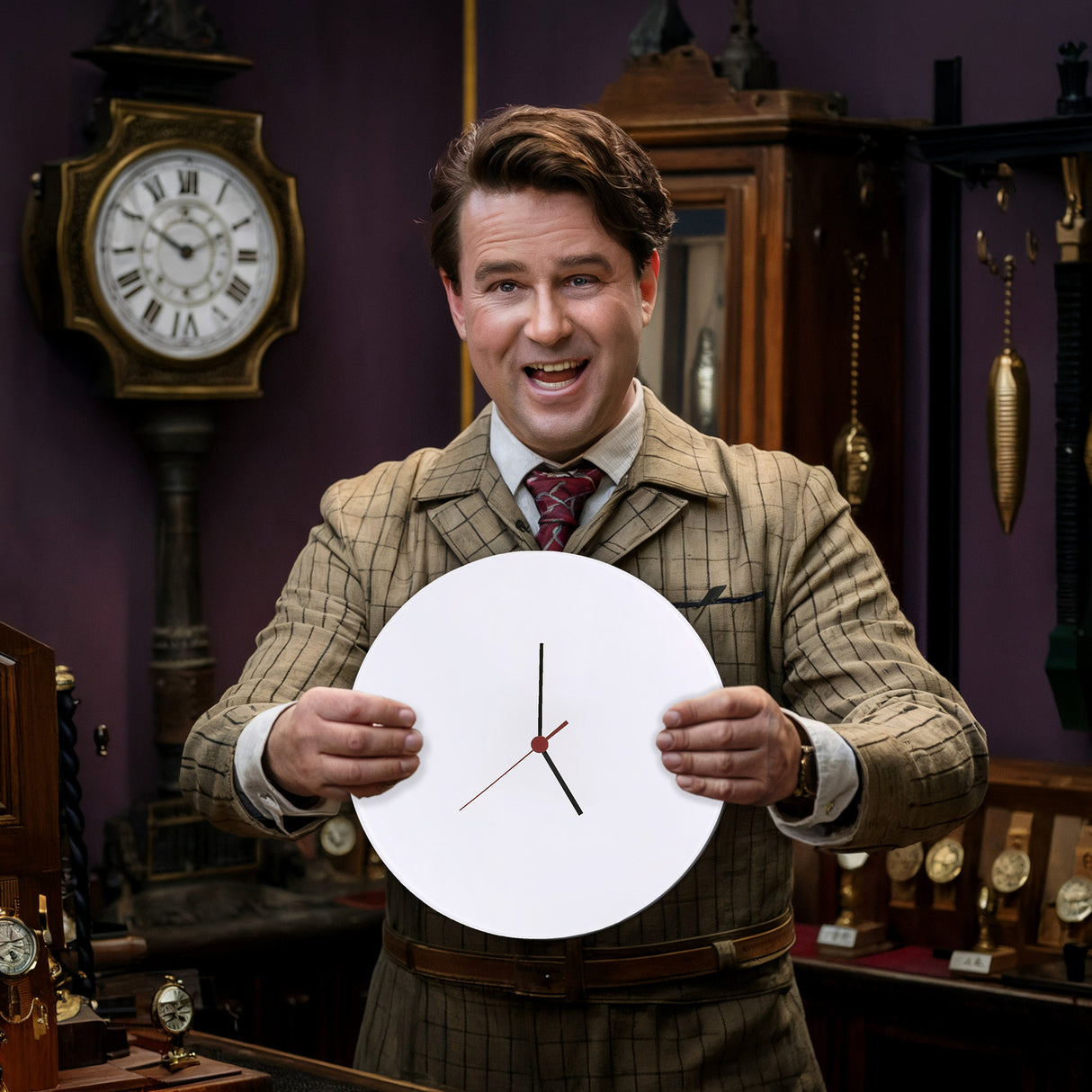 Whatever... I'm late anyway Wanduhr mit verdrehten Ziffern