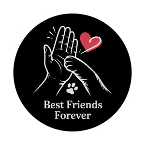 High-Five Best Friends Forever Magnet mit Mensch und Hund