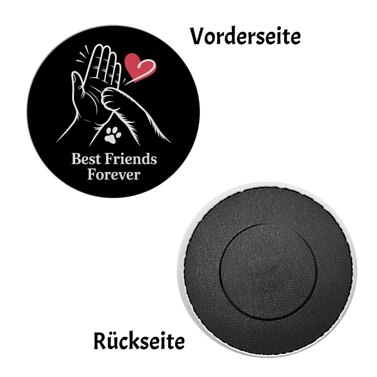 High-Five Best Friends Forever Magnet mit Mensch und Hund