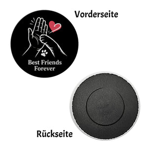 High-Five Best Friends Forever Magnet mit Mensch und Hund
