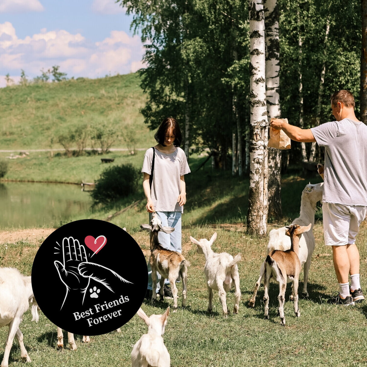 High-Five Best Friends Forever Magnet mit Mensch und Hund