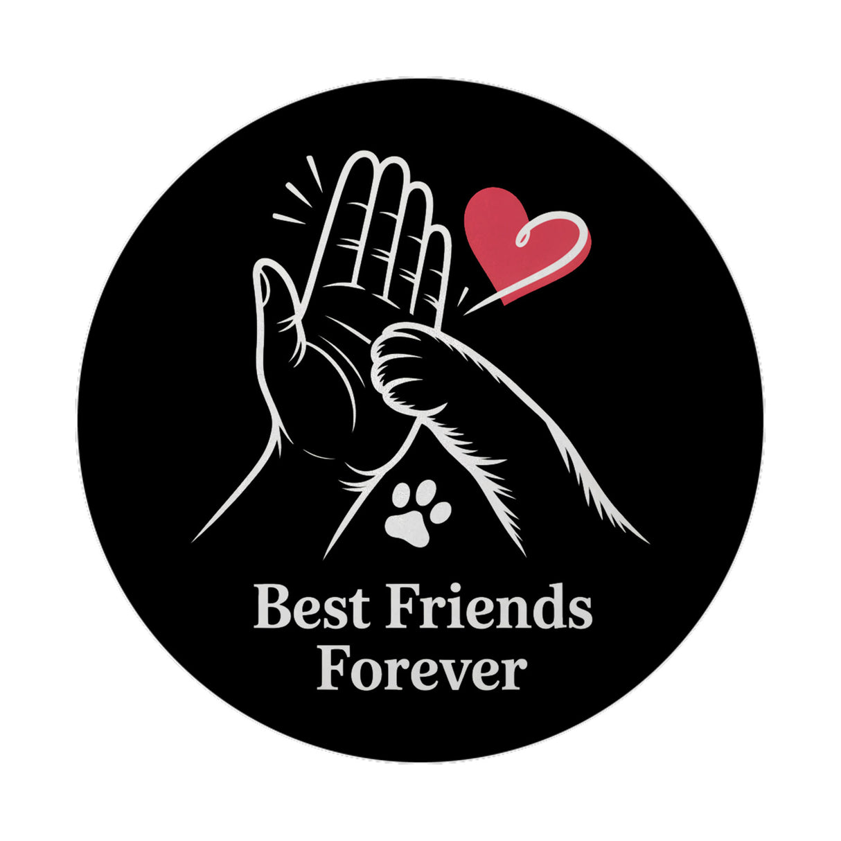 High-Five Best Friends Forever Magnet mit Mensch und Hund
