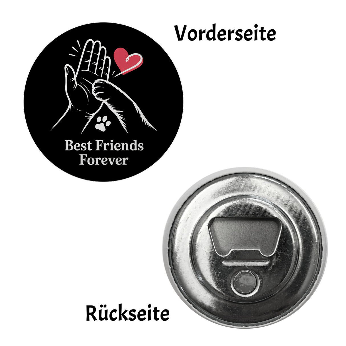High-Five Best Friends Forever Magnet mit Mensch und Hund