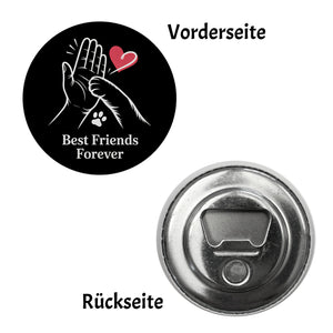 High-Five Best Friends Forever Magnet mit Mensch und Hund