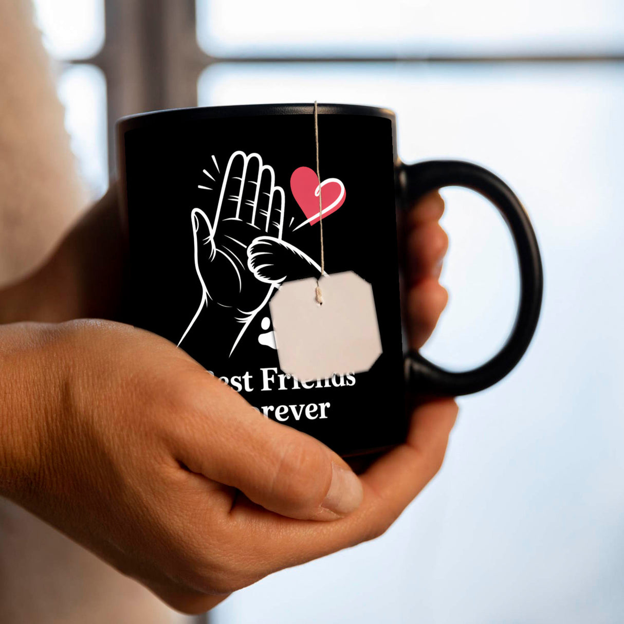 High-Five Best Friends Forever Tasse mit Mensch und Hund