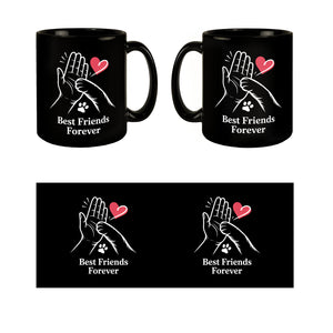 High-Five Best Friends Forever Tasse mit Mensch und Hund