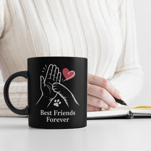 High-Five Best Friends Forever Tasse mit Mensch und Hund