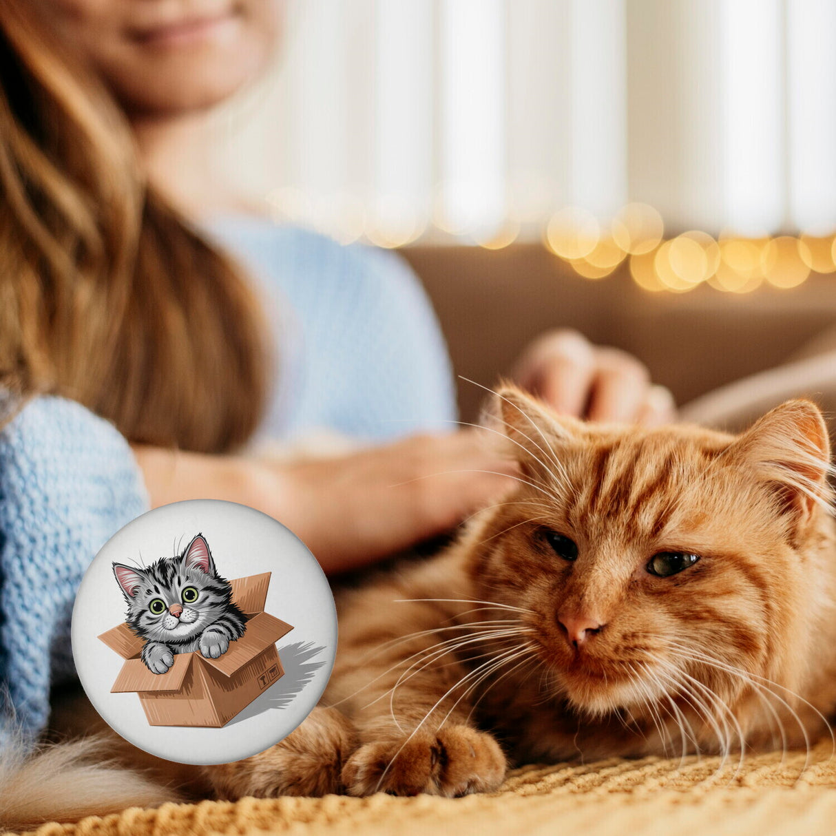 Katze im Karton Magnet für Katzenfans
