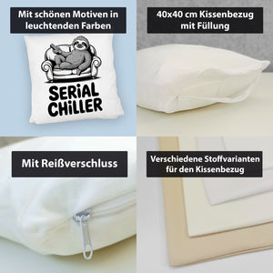 Faultier auf Couch Serial Chiller Kissen