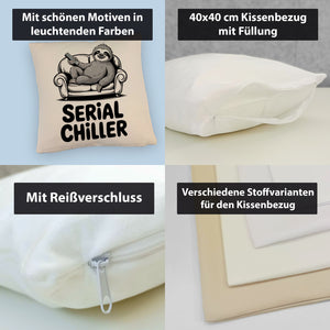 Faultier auf Couch Serial Chiller Kissen