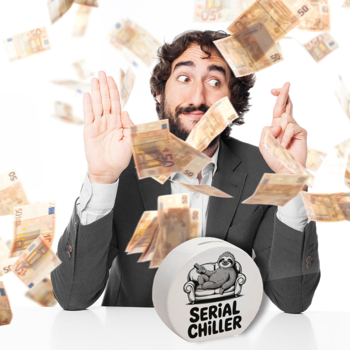 Faultier auf Couch Serial Chiller Spardose