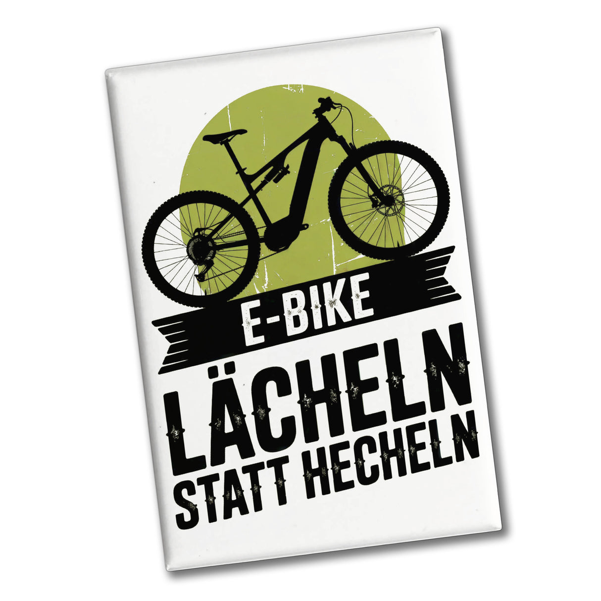 E-Bike Lächeln statt hecheln Vintage-Design Souvenir Magnet für Biker
