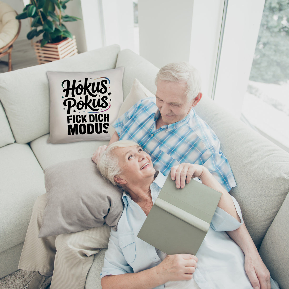 Hokus Pokus Kissen mit frechem Spruch