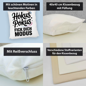 Hokus Pokus Kissen mit frechem Spruch