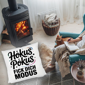 Hokus Pokus Kissen mit frechem Spruch