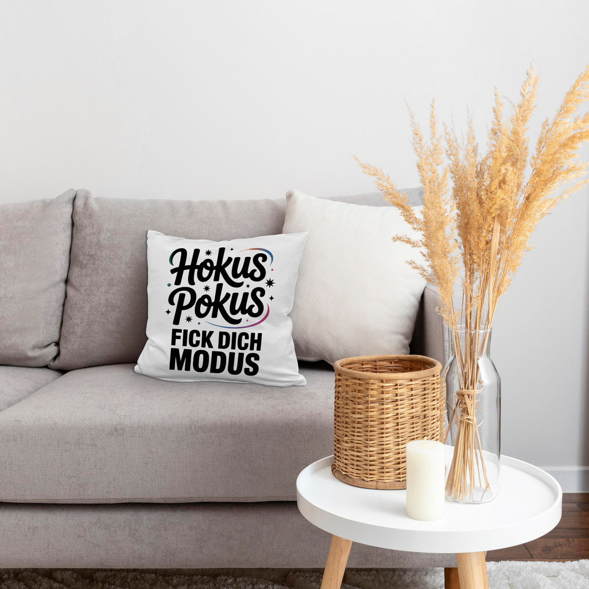 Hokus Pokus Kissen mit frechem Spruch
