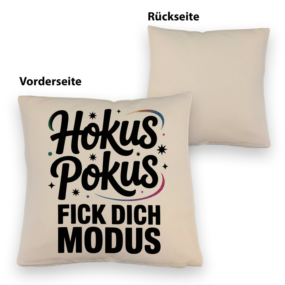 Hokus Pokus Kissen mit frechem Spruch