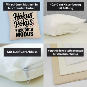 Hokus Pokus Kissen mit frechem Spruch