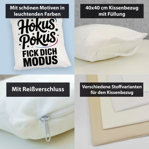 Hokus Pokus Kissen mit frechem Spruch