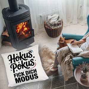 Hokus Pokus Kissen mit frechem Spruch