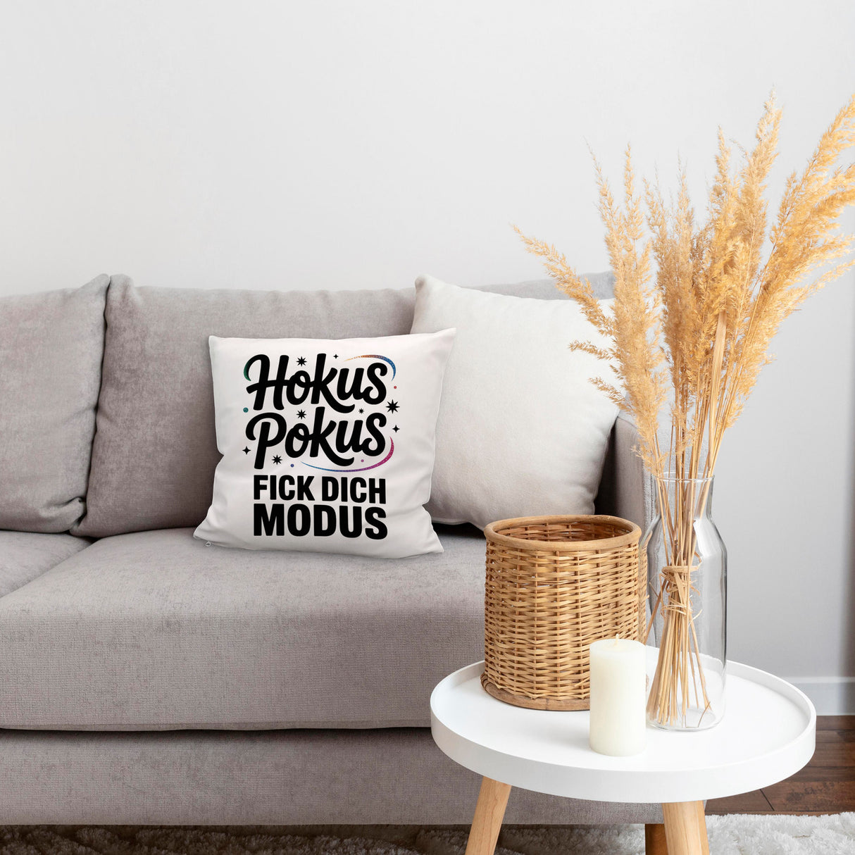 Hokus Pokus Kissen mit frechem Spruch