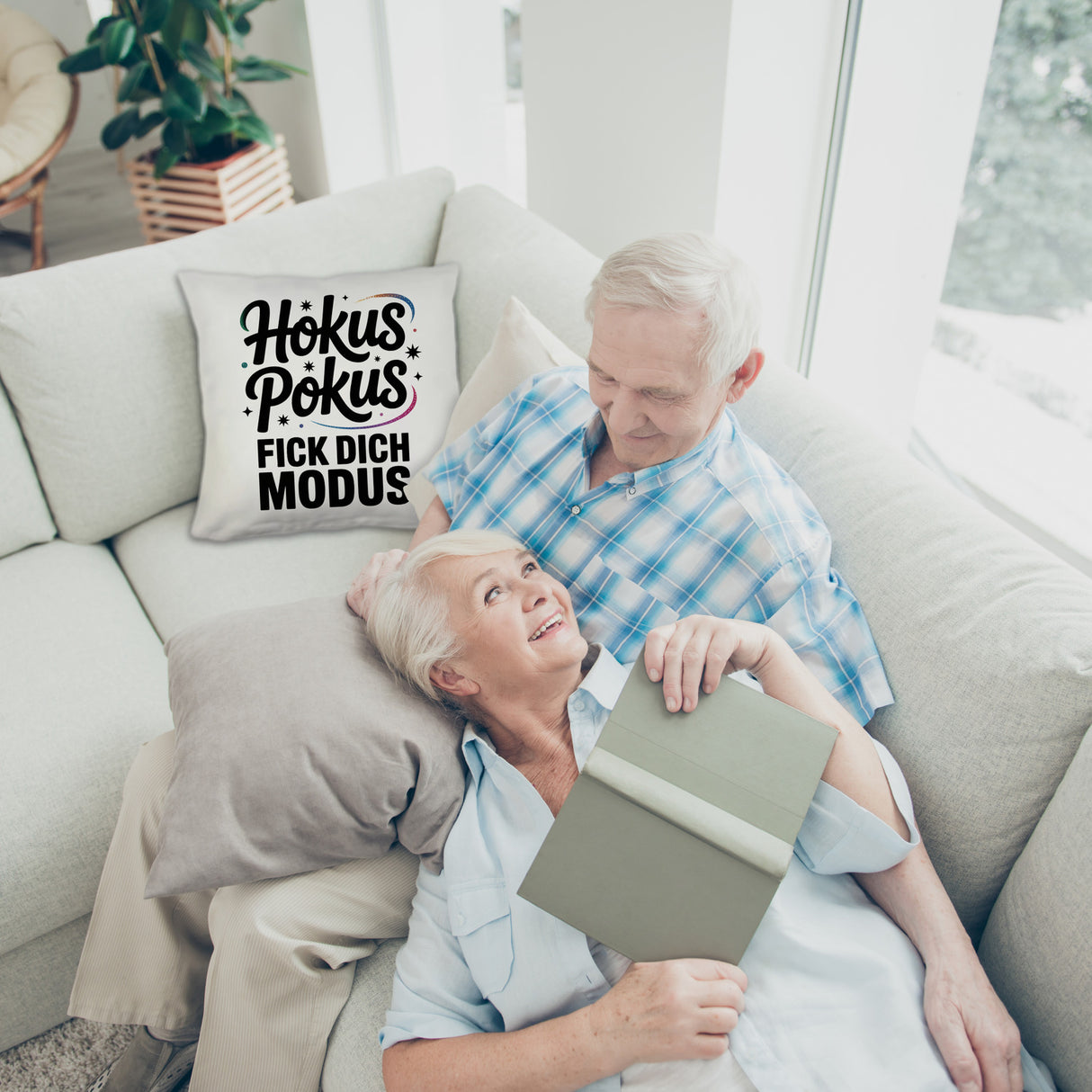 Hokus Pokus Kissen mit frechem Spruch