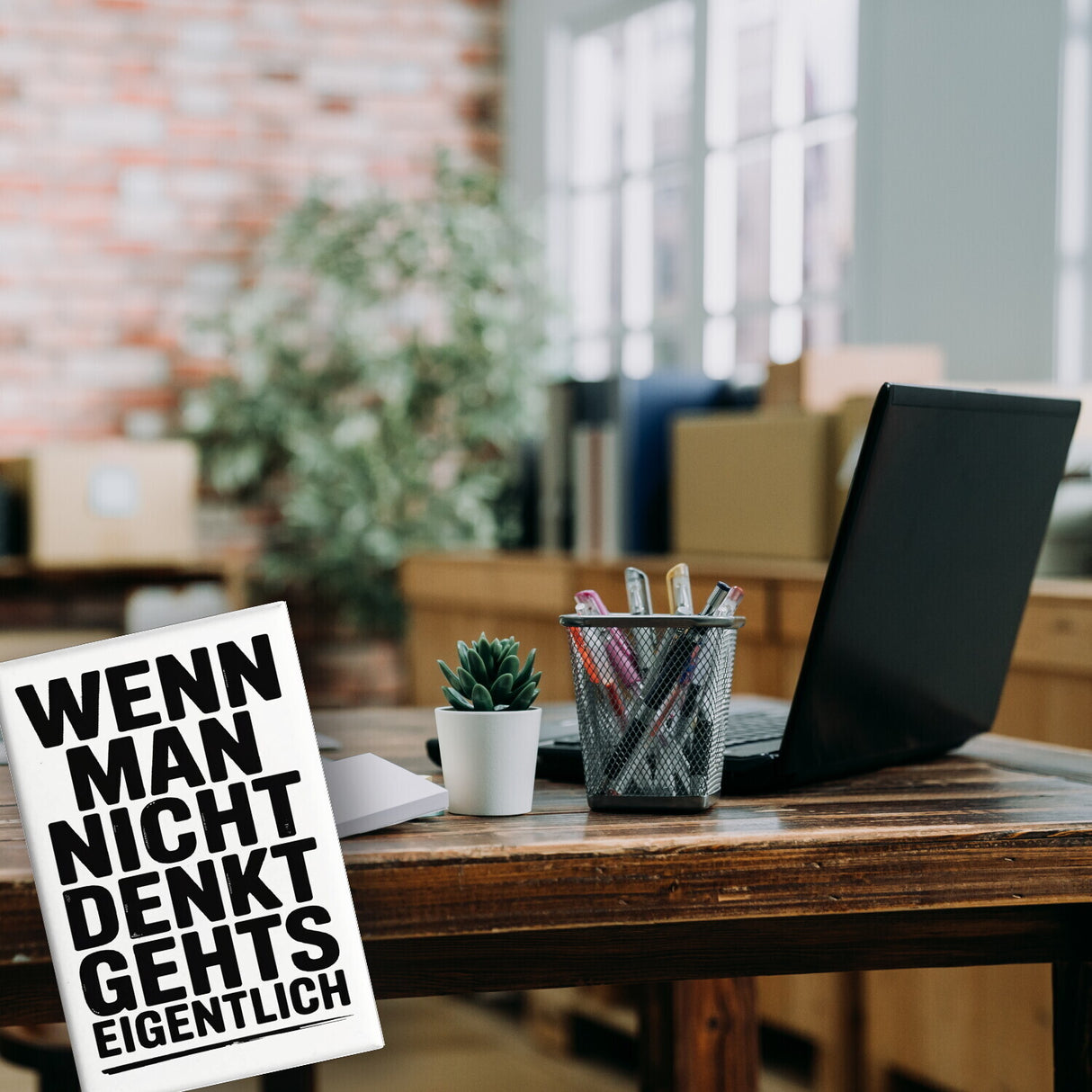 Wenn man nicht denkt Souvenir Magnet typografisch