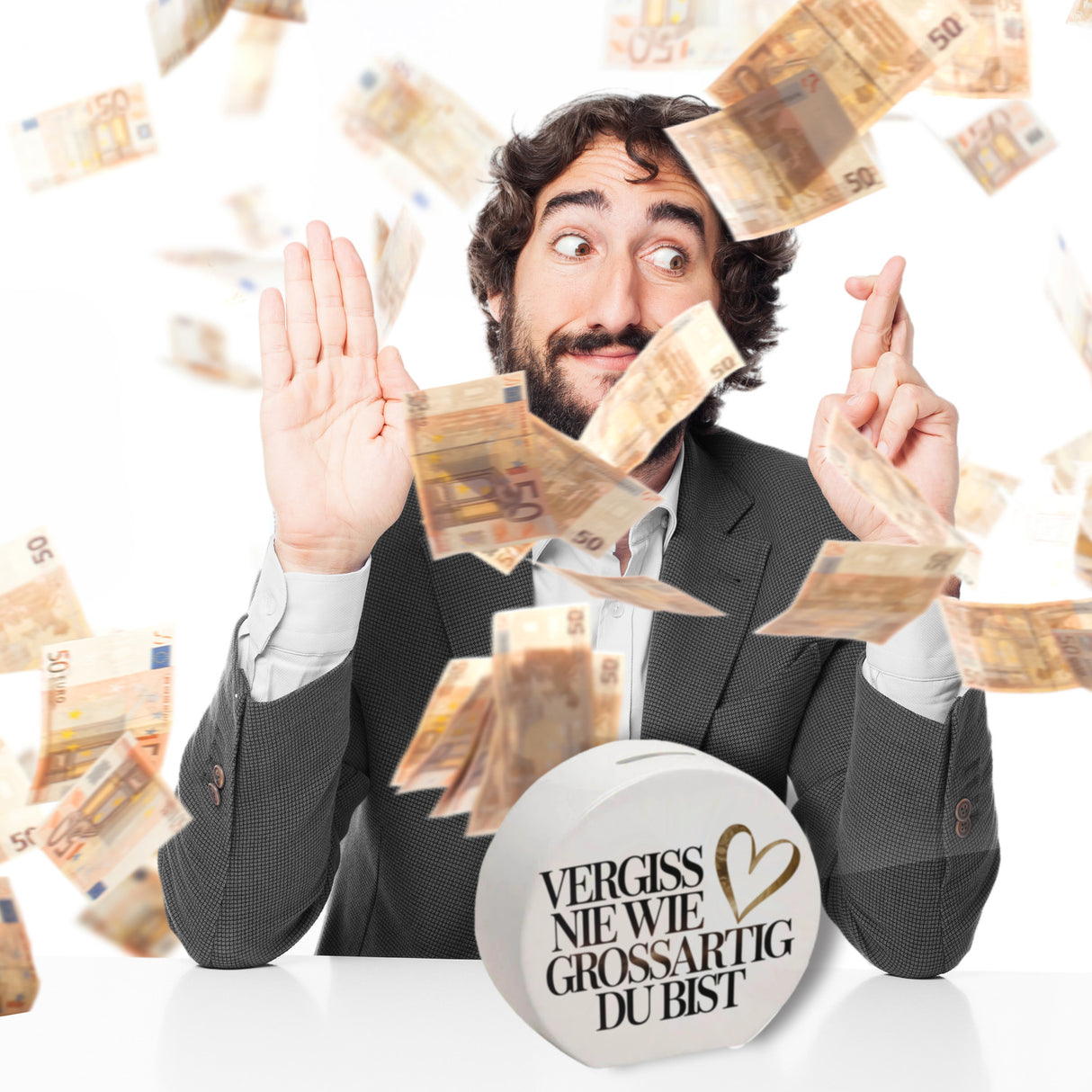 Vergiss nie wie großartig Du bist Spardose Goldenes Herz