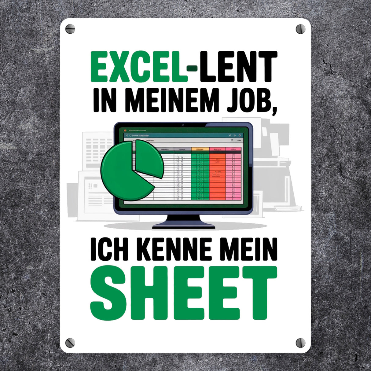 EXCEL-LENT in meinem Job Metallschild in 15x20 cm für Excel-Profis