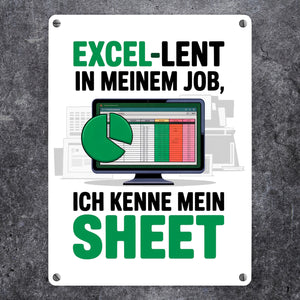 EXCEL-LENT in meinem Job Metallschild in 15x20 cm für Excel-Profis