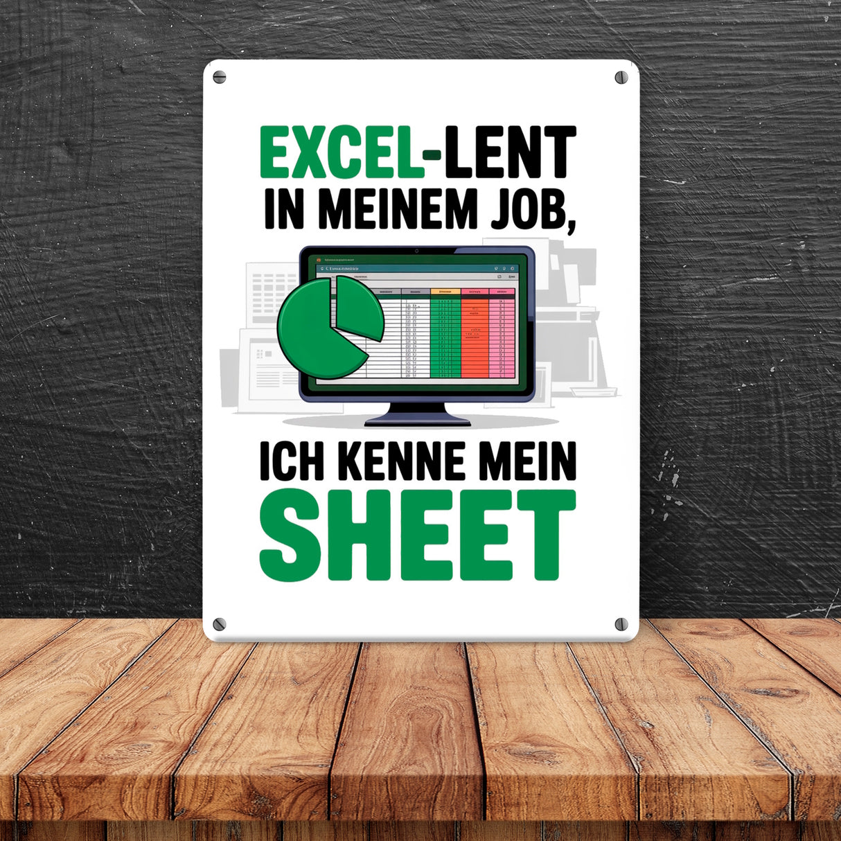 EXCEL-LENT in meinem Job Metallschild in 15x20 cm für Excel-Profis