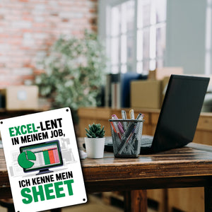 EXCEL-LENT in meinem Job Metallschild in 15x20 cm für Excel-Profis