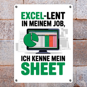 EXCEL-LENT in meinem Job Metallschild in 15x20 cm für Excel-Profis