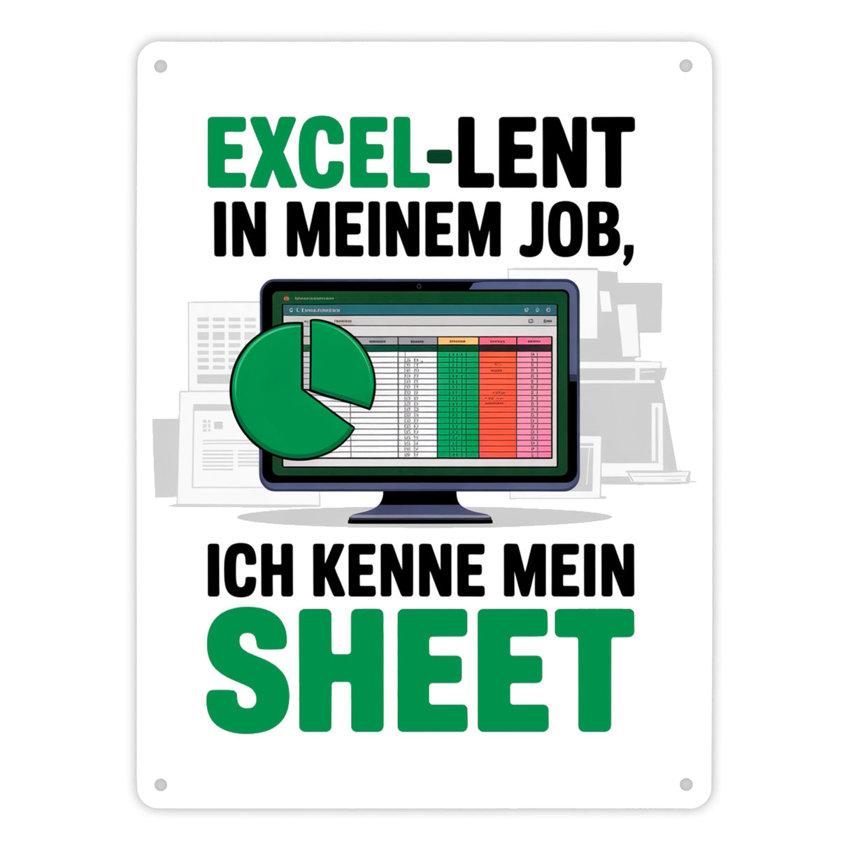 EXCEL-LENT in meinem Job Metallschild in 15x20 cm für Excel-Profis