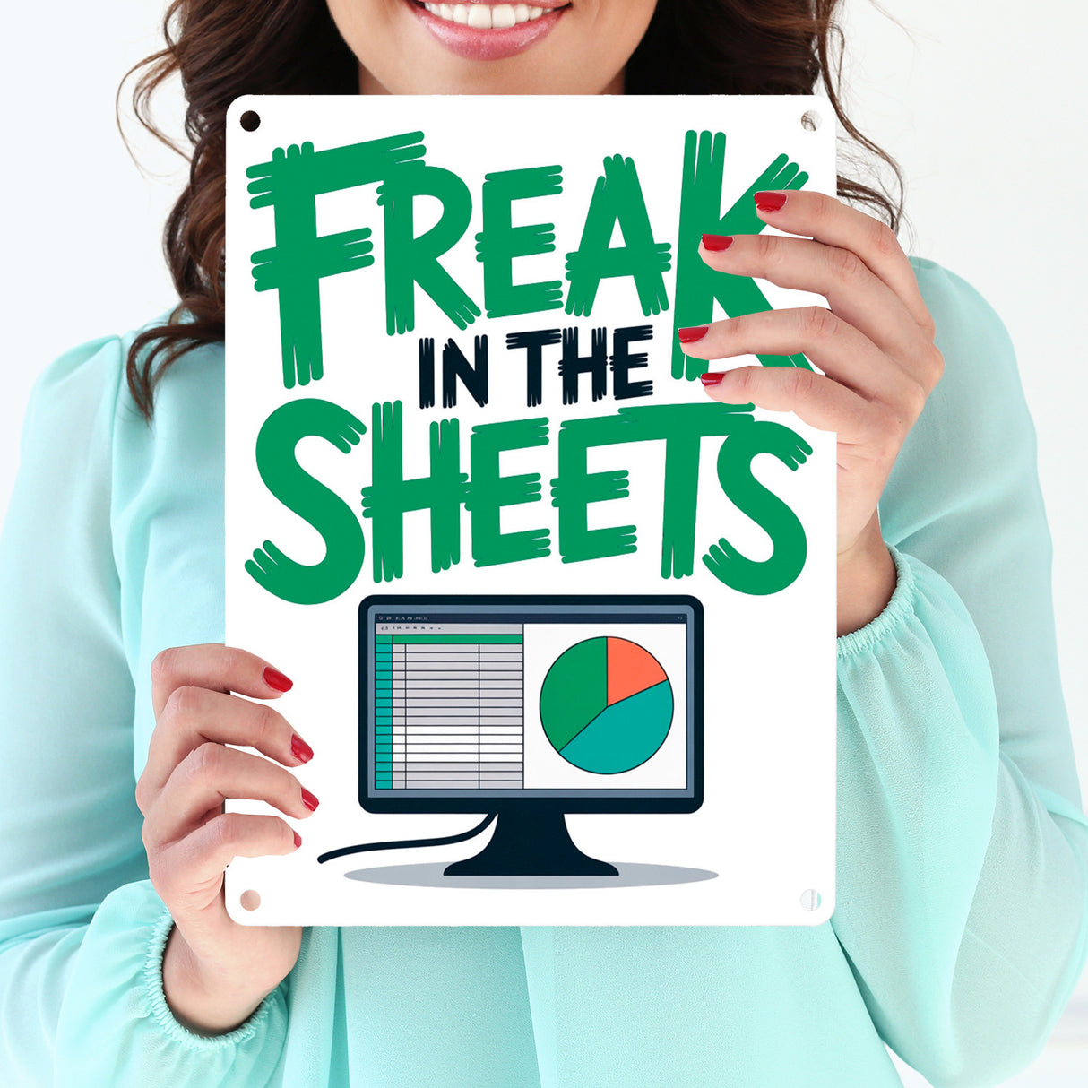 FREAK IN THE SHEETS Metallschild in 15x20 cm für IT-Profis Excel