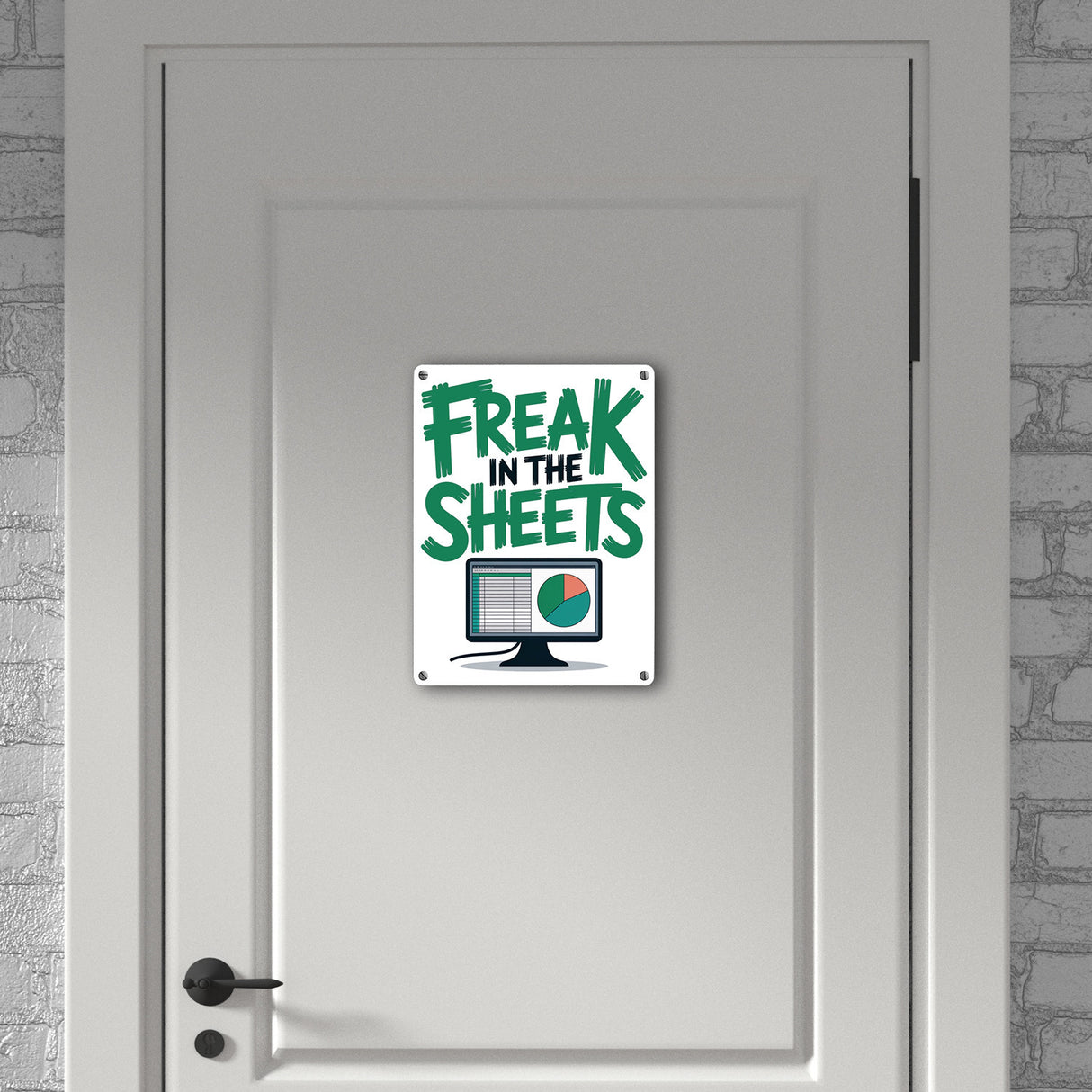 FREAK IN THE SHEETS Metallschild in 15x20 cm für IT-Profis Excel